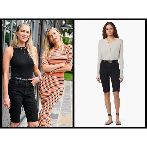 💕FAVORITE DAUGHTER💕 The Eva Long Slim Short ~ Portland Black 27 NWT - Picture 1 of 12